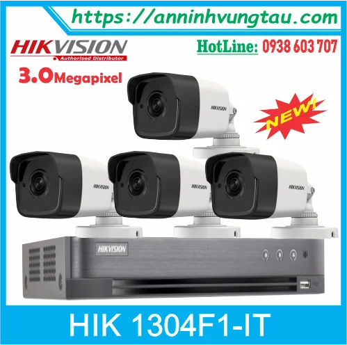 TRỌN BỘ 04 camera HIK-1304 IT HD 4K