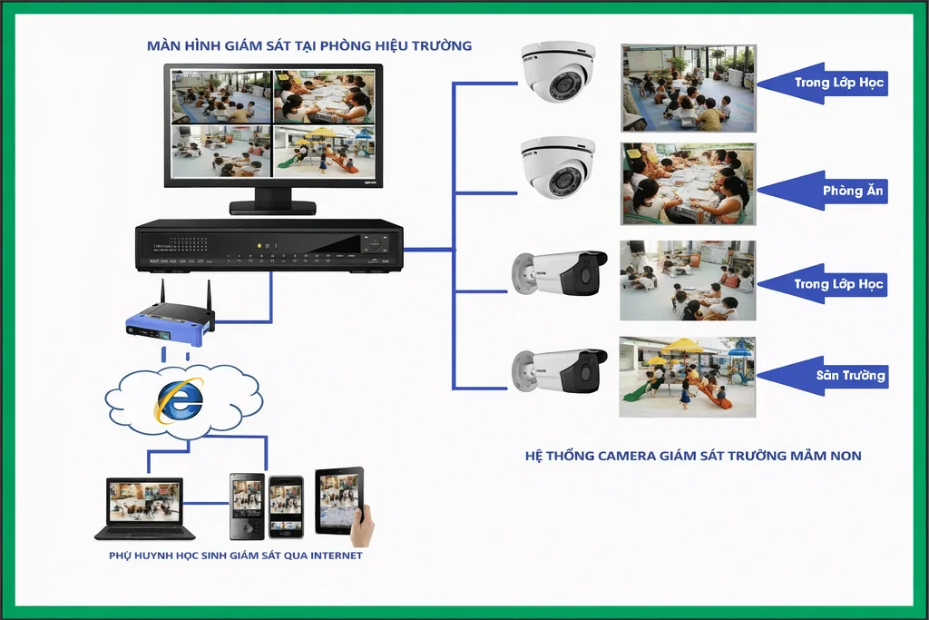 Giải pháp camera an ninh với hệ thống trường mầm mon