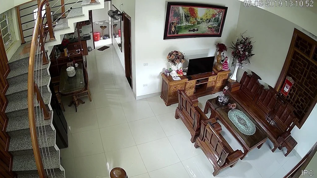 Lắp đặt camera tại vị trí phòng khách
