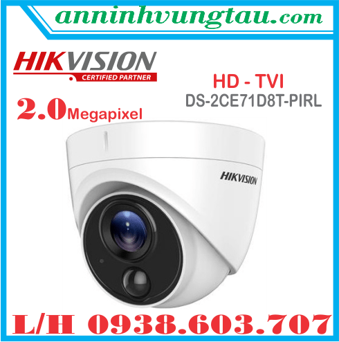 Camera Quan Sát Dome Hồng Ngoại 2.0 Megapixel HIKVISION DS - 2CE71D8T - PIRL