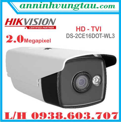 Camera Quan Sát Thân Hồng Ngoại 2.0 Megapixel HIKVISION DS - 2CE16DOT - WL3
