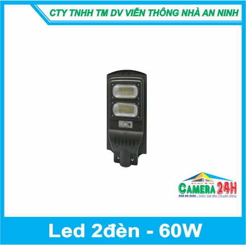 Đèn Năng Lượng Mặt Pin Liền Thể Led 2đèn - 60W ( đèn đường)