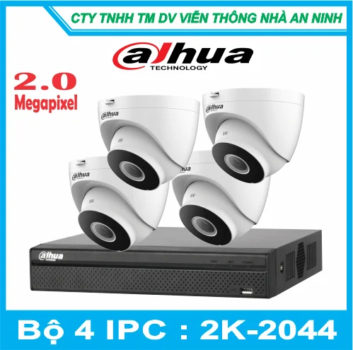 Lắp Đặt Trọn Bộ 04 Camera IP Full HD2K IPC-2K2044
