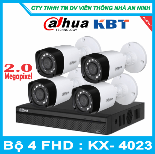 Lắp Đặt Trọn Gói 4 Camera 2MP Bộ KX-4023-IRN KB-VISION USA