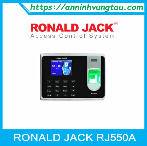 Máy chấm công vân tay RONALD JACK RJ550A Pin Lưu Điện 5 Giờ