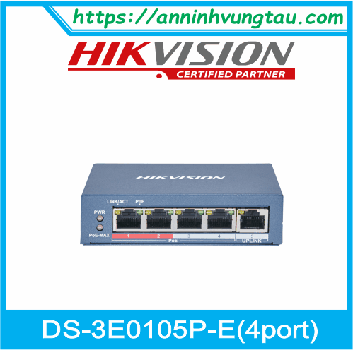 Switch HIKVISION DS-3E0105P-E(B) 4-port 10/100Mbps PoE 