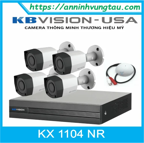 Trọn Bộ 04 Camera Có Âm Thanh KBVISION KX-1003c4 Tặng 1 Micro Nấm