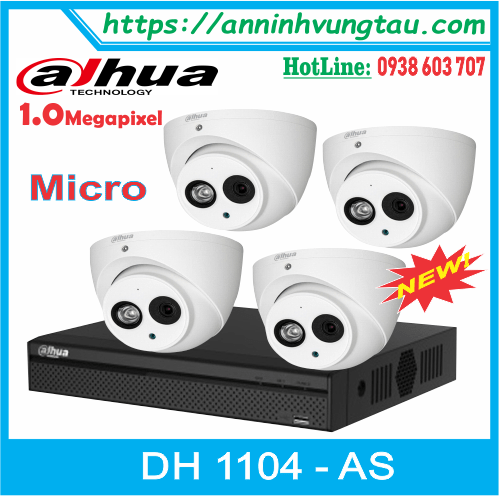 Trọn Bộ 04 Camera DAHUA Tích Hợp Sẵn Âm Thanh