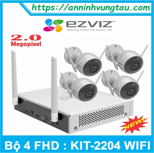 Trọn Bộ 04 Camera EZVIZ KIT-2204 WIFI Không Dây Chất Lượng FULL HD 1080P