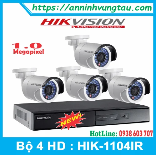 Trọn Bộ 04 Camera HIKVISION HD-TVI DS-2CE16COT IRP