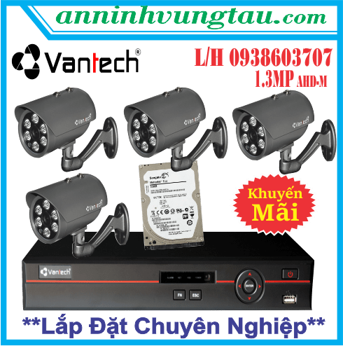 Trọn Bộ 04 Camera VANTECH AHD-M NEW 1.3 megapixel