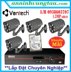Trọn Bộ 04 Camera VANTECH AHD-M NEW 1.3 megapixel