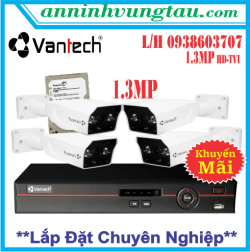 Trọn Bộ 04 Camera VANTECH HD-TVI NEW 1.3 megapixel