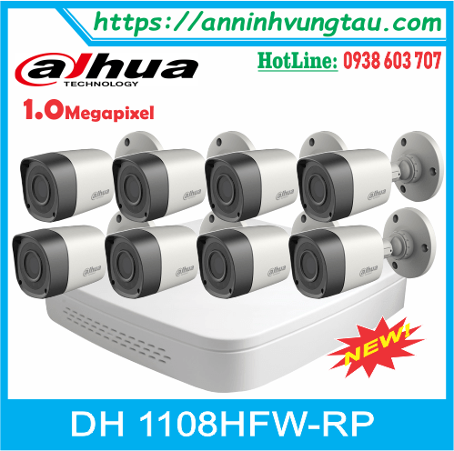 Trọn Bộ 08 Camera DAHUA DH HAC - HFW1000RP  Chất Lượng