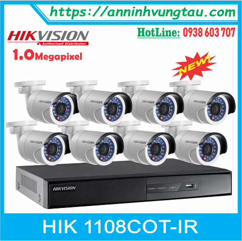 Trọn Bộ 08 Camera HIKVISION DS - 2CE16COT IR 1.0 MP Chất Lượng