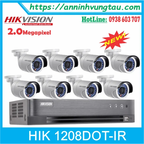 Trọn Bộ 08 Camera HIKVISION HD-TVI 2.0MP DS - 2CE16DOT IR